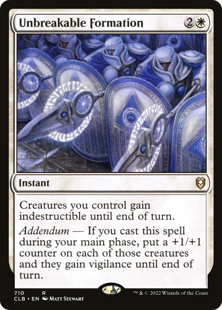 Unbreakable Formation (CLB-710) - Commander Legends: Battle for Baldur's Gate - Premium MTG Single from Wizards of the Coast - Just $0.11! Shop now at Game Crave Tournament Store