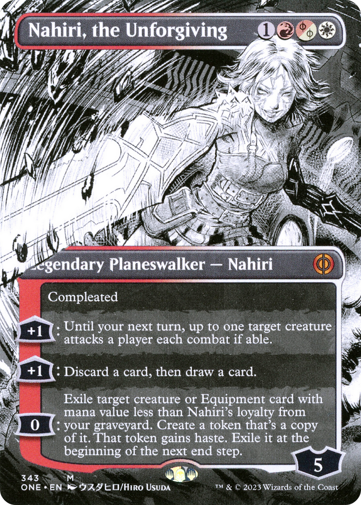 Nahiri, the Unforgiving (ONE-343) - Phyrexia: All Will Be One: (Showcase) (Borderless) - Premium MTG Single from Wizards of the Coast - Just $0.82! Shop now at Game Crave Tournament Store