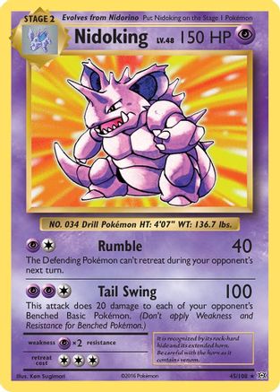 Nidoking 45/108 - Evolutions Holofoil - Premium Pokemon Single from Nintendo - Just $1.70! Shop now at Game Crave Tournament Store