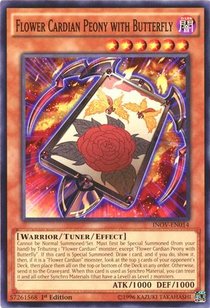 Flower Cardian Peony with Butterfly (INOV-EN014) - Invasion: Vengeance Unlimited - Premium Yugioh Single from Konami - Just $0.38! Shop now at Game Crave Tournament Store