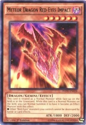 Meteor Dragon Red-Eyes Impact (INOV-EN028) - Invasion: Vengeance Unlimited - Premium Yugioh Single from Konami - Just $0.48! Shop now at Game Crave Tournament Store