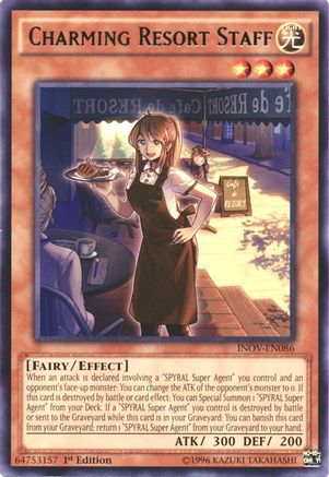 Charming Resort Staff (INOV-EN086) - Invasion: Vengeance 1st Edition - Premium Yugioh Single from Konami - Just $0.26! Shop now at Game Crave Tournament Store