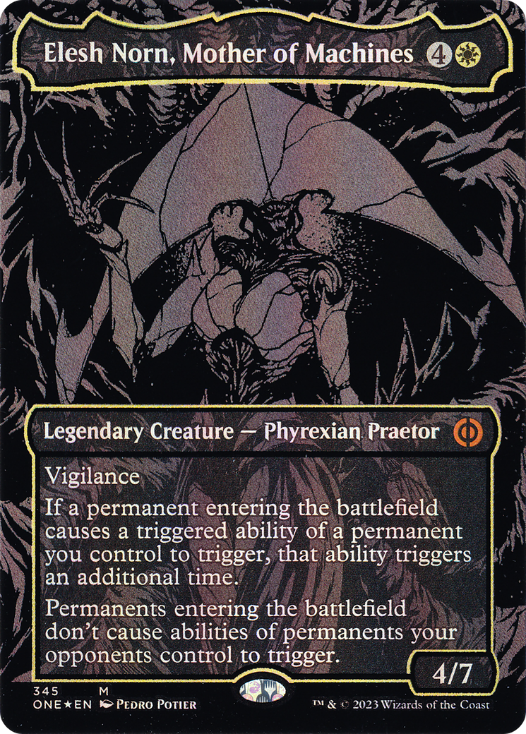 Elesh Norn, Mother of Machines (ONE-345) - Phyrexia: All Will Be One (Borderless) Foil - Premium MTG Single from Wizards of the Coast - Just $15.20! Shop now at Game Crave Tournament Store