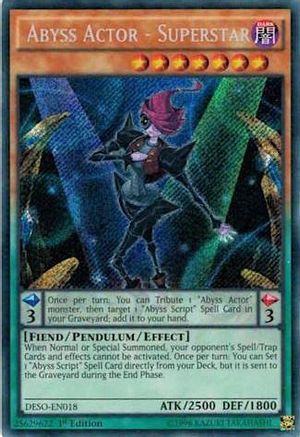 Abyss Actor - Superstar (DESO-EN018) - Destiny Soldiers 1st Edition - Premium Yugioh Single from Konami - Just $0.43! Shop now at Game Crave Tournament Store