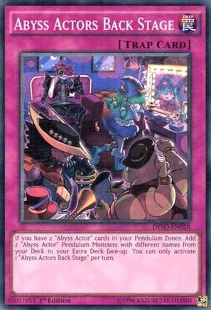 Abyss Actors Back Stage (DESO-EN028) - Destiny Soldiers 1st Edition - Premium Yugioh Single from Konami - Just $0.25! Shop now at Game Crave Tournament Store