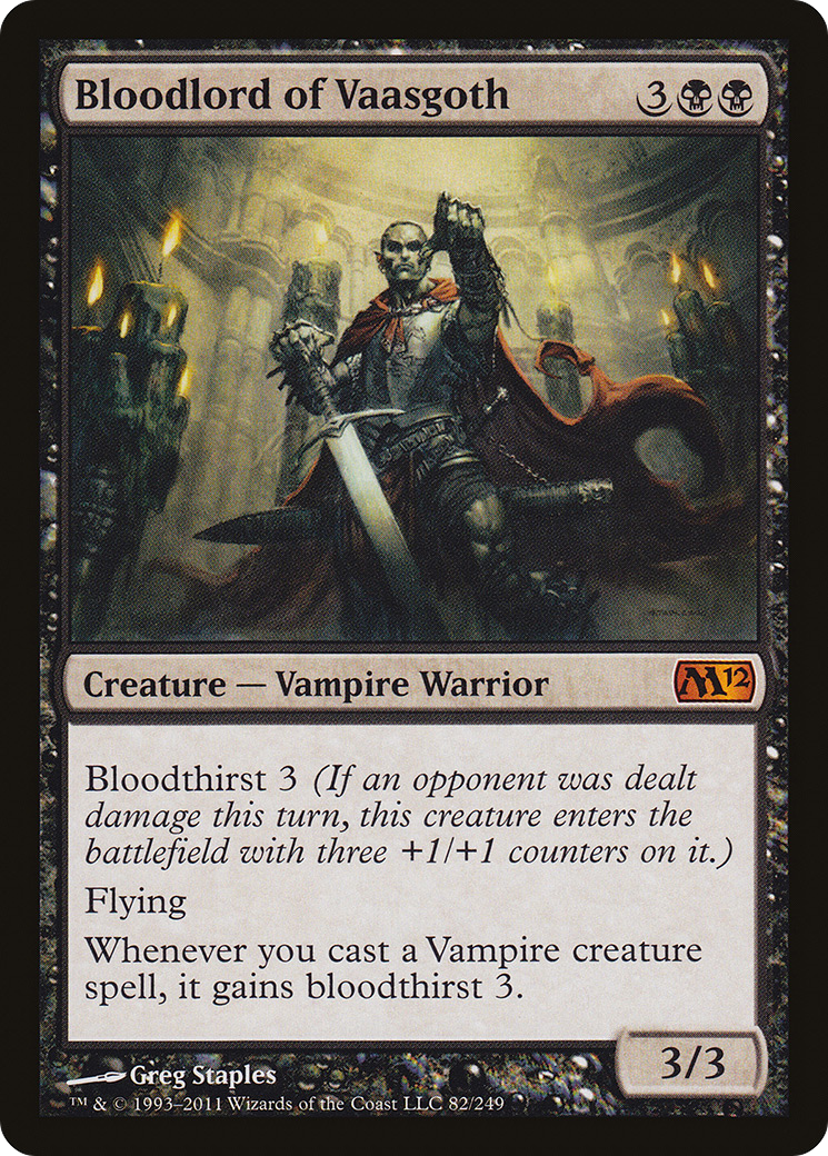Bloodlord of Vaasgoth (M12-082) - Magic 2012 Foil - Premium MTG Single from Wizards of the Coast - Just $0.84! Shop now at Game Crave Tournament Store