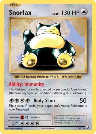 Snorlax XY179/211 - XY Black Star Promos Holofoil - Premium Pokemon Single from Nintendo - Just $4! Shop now at Game Crave Tournament Store