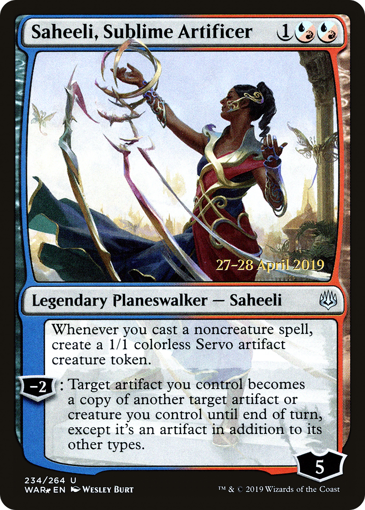 Saheeli, Sublime Artificer (PWAR-234S) - War of the Spark Promos Foil - Premium MTG Single from Wizards of the Coast - Just $1.38! Shop now at Game Crave Tournament Store