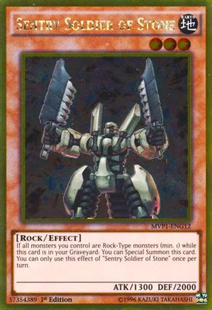 Sentry Soldier of Stone (MVP1-ENG12) - The Dark Side of Dimensions Movie Pack: Gold Edition Unlimited - Premium Yugioh Single from Konami - Just $0.25! Shop now at Game Crave Tournament Store