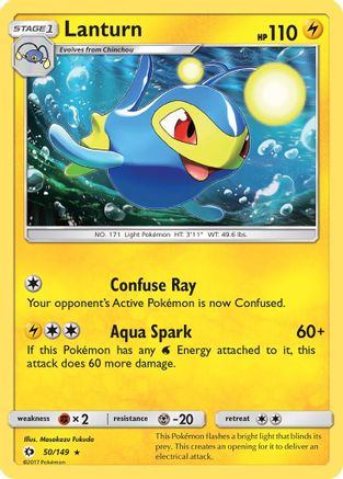 Lanturn 50/149 - Sun & Moon Reverse Holofoil - Premium Pokemon Single from Nintendo - Just $0.50! Shop now at Game Crave Tournament Store