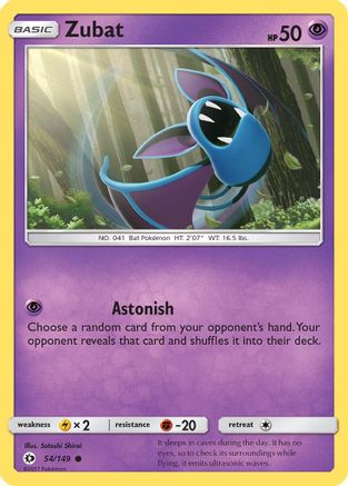 Zubat 54/149 - Sun & Moon - Premium Pokemon Single from Nintendo - Just $0.25! Shop now at Game Crave Tournament Store