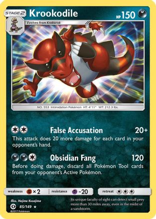 Krookodile 85/149 - Sun & Moon Reverse Holofoil - Premium Pokemon Single from Nintendo - Just $0.50! Shop now at Game Crave Tournament Store