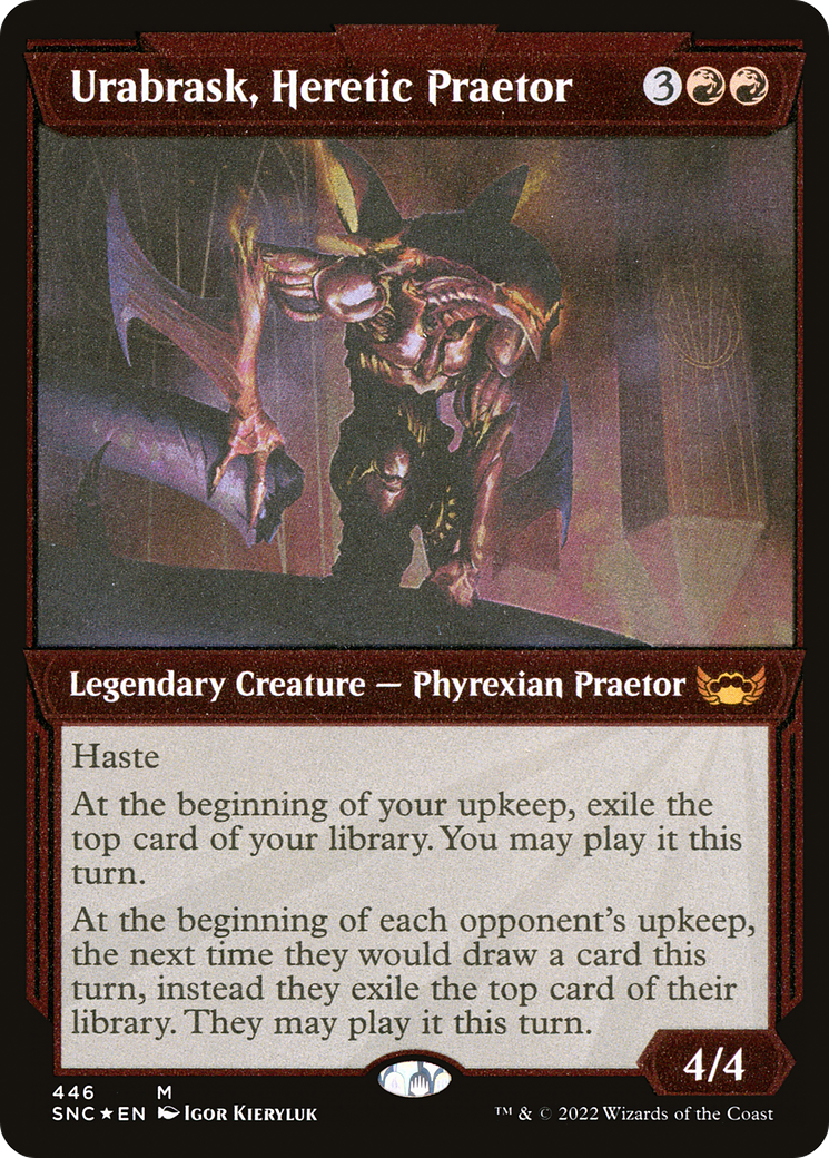 Urabrask, Heretic Praetor (SNC-446) - Streets of New Capenna: (Showcase) Etched Foil - Premium MTG Single from Wizards of the Coast - Just $1.47! Shop now at Game Crave Tournament Store