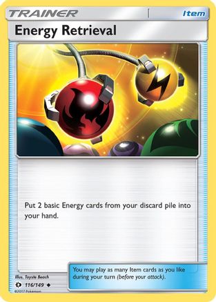 Energy Retrieval 116/149 - Sun & Moon Reverse Holofoil - Premium Pokemon Single from Nintendo - Just $0.26! Shop now at Game Crave Tournament Store