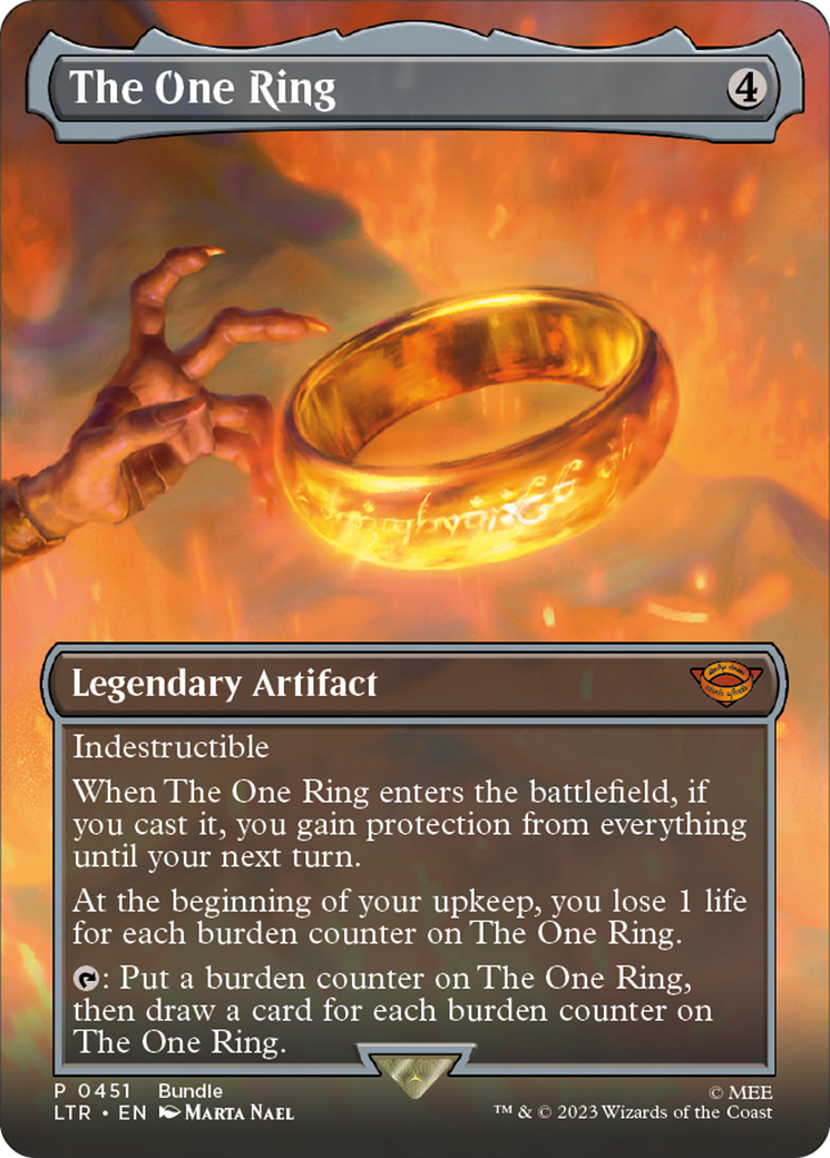 The One Ring (LTR-451) - The Lord of the Rings: Tales of Middle-earth (Borderless) Foil - Premium MTG Single from Wizards of the Coast - Just $14.36! Shop now at Game Crave Tournament Store