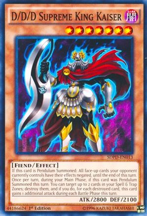 D/D/D Supreme King Kaiser (SDPD-EN013) - Structure Deck: Pendulum Domination 1st Edition - Premium Yugioh Single from Konami - Just $0.08! Shop now at Game Crave Tournament Store
