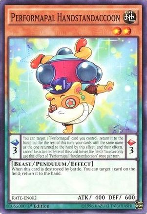 Performapal Handstandaccoon (RATE-EN002) - Raging Tempest Unlimited - Premium Yugioh Single from Konami - Just $0.25! Shop now at Game Crave Tournament Store