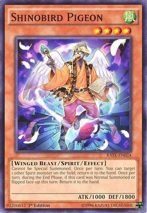 Shinobird Pigeon (RATE-EN024) - Raging Tempest 1st Edition - Premium Yugioh Single from Konami - Just $0.25! Shop now at Game Crave Tournament Store