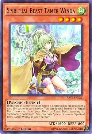 Spiritual Beast Tamer Winda (RATE-EN026) - Raging Tempest Unlimited - Premium Yugioh Single from Konami - Just $0.28! Shop now at Game Crave Tournament Store