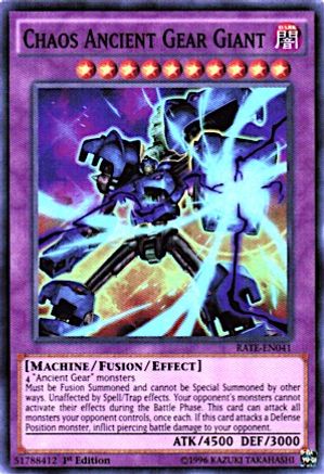 Chaos Ancient Gear Giant (RATE-EN041) - Raging Tempest Unlimited - Premium Yugioh Single from Konami - Just $0.77! Shop now at Game Crave Tournament Store