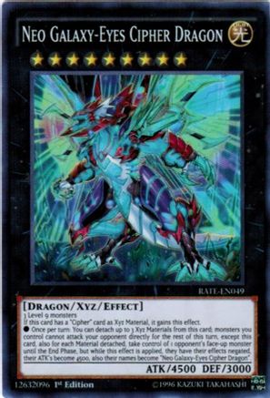 Neo Galaxy-Eyes Cipher Dragon (RATE-EN049) - Raging Tempest 1st Edition - Premium Yugioh Single from Konami - Just $0.33! Shop now at Game Crave Tournament Store
