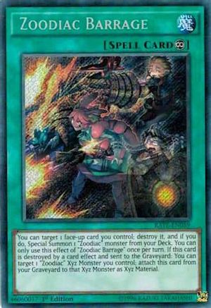 Zoodiac Barrage (RATE-EN059) - Raging Tempest 1st Edition - Premium Yugioh Single from Konami - Just $7.17! Shop now at Game Crave Tournament Store