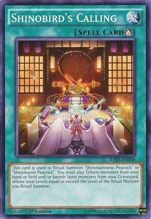Shinobird's Calling (RATE-EN060) - Raging Tempest 1st Edition - Premium Yugioh Single from Konami - Just $0.08! Shop now at Game Crave Tournament Store