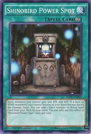 Shinobird Power Spot (RATE-EN061) - Raging Tempest 1st Edition - Premium Yugioh Single from Konami - Just $0.25! Shop now at Game Crave Tournament Store
