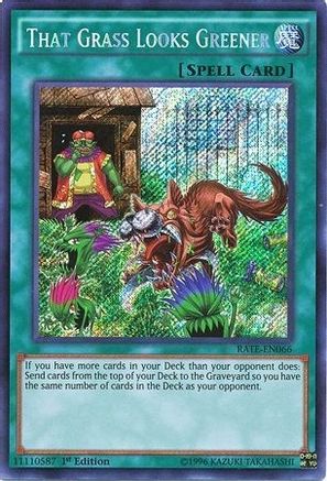 That Grass Looks Greener (RATE-EN066) - Raging Tempest Unlimited - Premium Yugioh Single from Konami - Just $1.73! Shop now at Game Crave Tournament Store