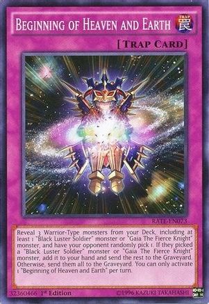 Beginning of Heaven and Earth (RATE-EN073) - Raging Tempest 1st Edition - Premium Yugioh Single from Konami - Just $0.08! Shop now at Game Crave Tournament Store