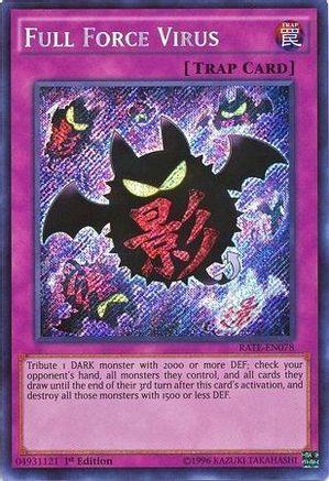 Full Force Virus (RATE-EN078) - Raging Tempest Unlimited - Premium Yugioh Single from Konami - Just $0.54! Shop now at Game Crave Tournament Store