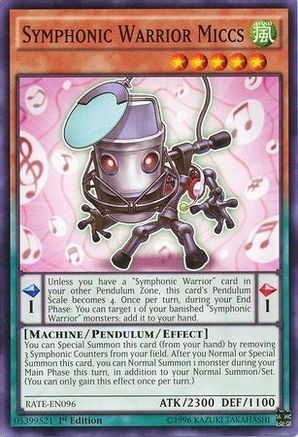 Symphonic Warrior Miccs (RATE-EN096) - Raging Tempest 1st Edition - Premium Yugioh Single from Konami - Just $0.26! Shop now at Game Crave Tournament Store