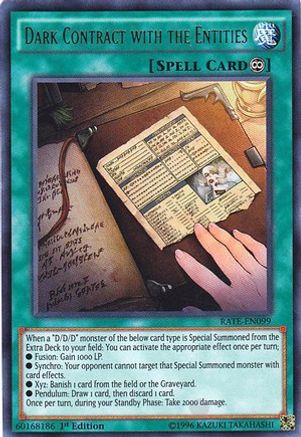 Dark Contract with the Entities (RATE-EN099) - Raging Tempest 1st Edition - Premium Yugioh Single from Konami - Just $0.25! Shop now at Game Crave Tournament Store