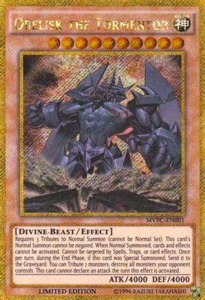 Obelisk the Tormentor (MVPC-EN001) - The Dark Side of Dimensions Movie Pack: Gold Edition Limited - Premium Yugioh Single from Konami - Just $3.82! Shop now at Game Crave Tournament Store