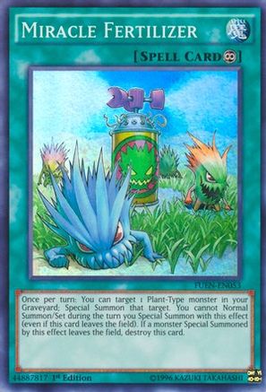 Miracle Fertilizer (FUEN-EN053) - Fusion Enforcers 1st Edition - Premium Yugioh Single from Konami - Just $0.25! Shop now at Game Crave Tournament Store