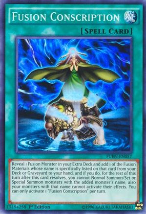 Fusion Conscription (FUEN-EN057) - Fusion Enforcers 1st Edition - Premium Yugioh Single from Konami - Just $0.25! Shop now at Game Crave Tournament Store