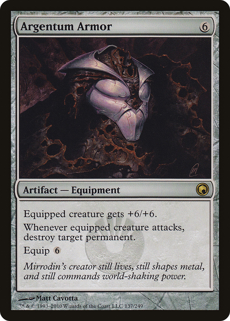 Argentum Armor (SOM-137) - Scars of Mirrodin - Premium MTG Single from Wizards of the Coast - Just $0.56! Shop now at Game Crave Tournament Store