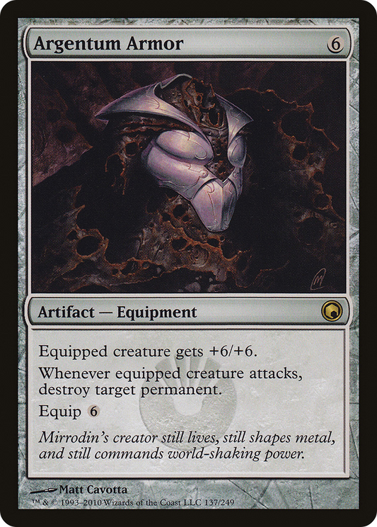 Argentum Armor (SOM-137) - Scars of Mirrodin - Premium MTG Single from Wizards of the Coast - Just $0.56! Shop now at Game Crave Tournament Store