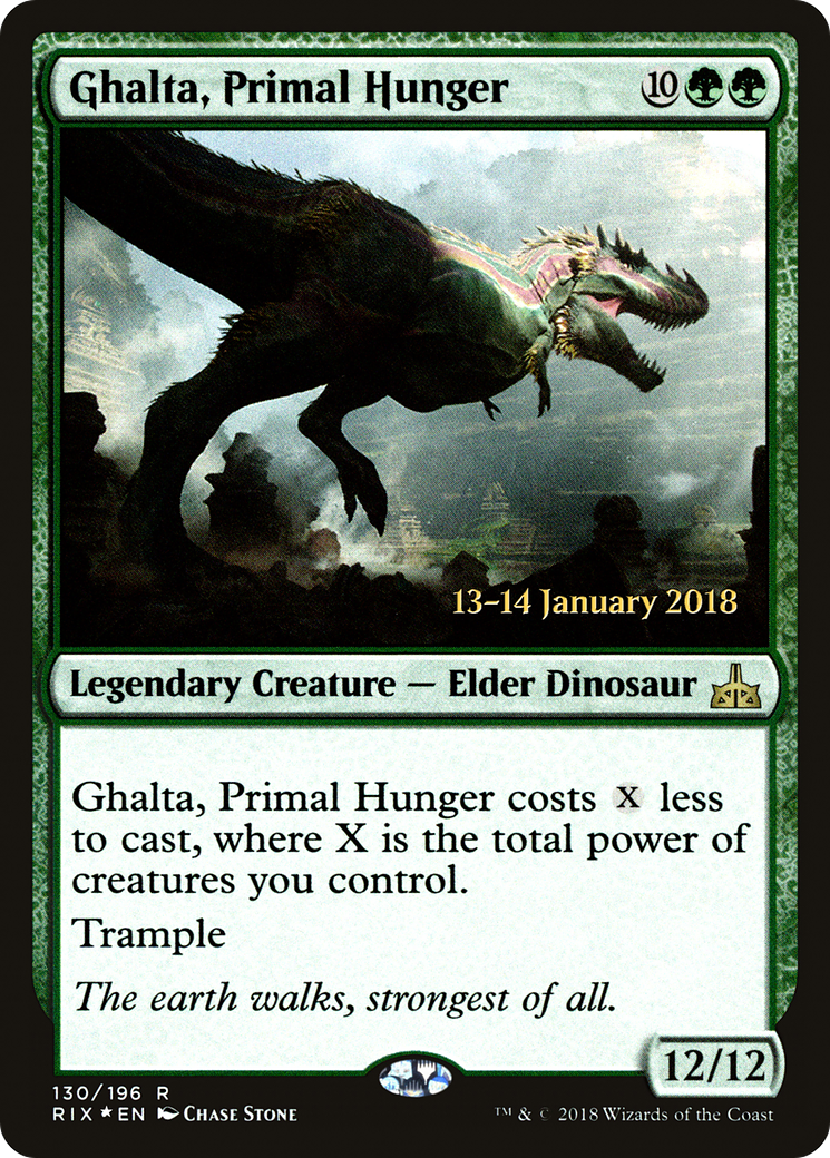 Ghalta, Primal Hunger (PRIX-130S) - Rivals of Ixalan Promos Foil - Premium MTG Single from Wizards of the Coast - Just $0.82! Shop now at Game Crave Tournament Store