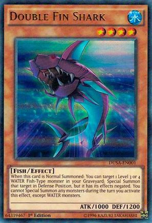 Double Fin Shark (DUSA-EN001) - Duelist Saga 1st Edition - Premium Yugioh Single from Konami - Just $0.25! Shop now at Game Crave Tournament Store