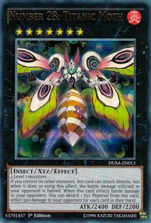 Number 28: Titanic Moth (DUSA-EN013) - Duelist Saga 1st Edition - Premium Yugioh Single from Konami - Just $0.40! Shop now at Game Crave Tournament Store