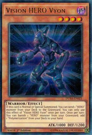 Vision HERO Vyon (DUSA-EN021) - Duelist Saga 1st Edition - Premium Yugioh Single from Konami - Just $0.44! Shop now at Game Crave Tournament Store