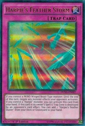 Harpie's Feather Storm (DUSA-EN027) - Duelist Saga 1st Edition - Premium Yugioh Single from Konami - Just $0.79! Shop now at Game Crave Tournament Store