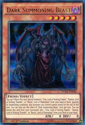 Dark Summoning Beast (DUSA-EN030) - Duelist Saga 1st Edition - Premium Yugioh Single from Konami - Just $0.36! Shop now at Game Crave Tournament Store