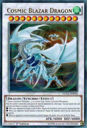 Cosmic Blazar Dragon (DUSA-EN034) - Duelist Saga 1st Edition - Premium Yugioh Single from Konami - Just $2.89! Shop now at Game Crave Tournament Store