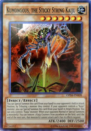 Kumongous, the Sticky String Kaiju (OP04-EN008) - OTS Tournament Pack 4 Unlimited - Premium Yugioh Single from Konami - Just $1.28! Shop now at Game Crave Tournament Store