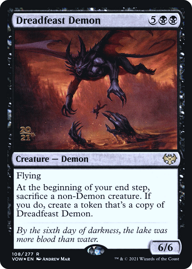 Dreadfeast Demon (PVOW-108S) - Innistrad: Crimson Vow Promos Foil - Premium MTG Single from Wizards of the Coast - Just $0.16! Shop now at Game Crave Tournament Store