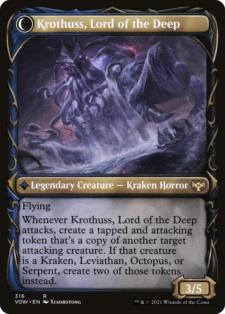 Runo Stromkirk // Krothuss, Lord of the Deep (VOW-316) - Innistrad: Crimson Vow: (Showcase, Double Faced Transform) Foil - Premium MTG Single from Wizards of the Coast - Just $0.47! Shop now at Game Crave Tournament Store