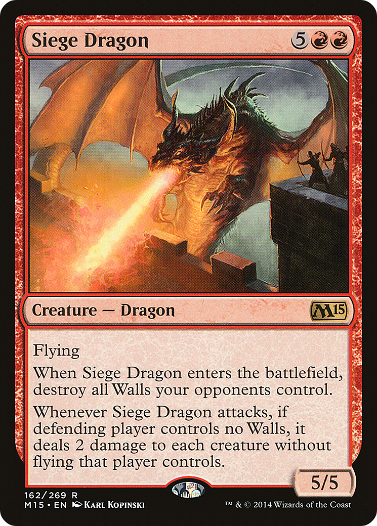 Siege Dragon (M15-162) - Magic 2015 - Premium MTG Single from Wizards of the Coast - Just $0.08! Shop now at Game Crave Tournament Store