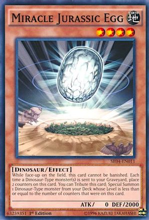 Miracle Jurassic Egg (SR04-EN011) - Structure Deck: Dinosmasher's Fury Unlimited - Premium Yugioh Single from Konami - Just $0.25! Shop now at Game Crave Tournament Store